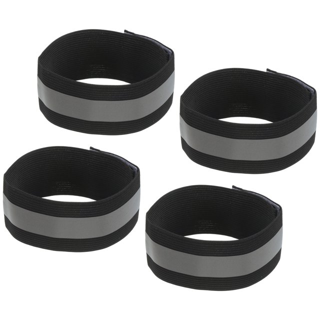 4-Pack Reflective Bands For Running & Cycling – Adjustable Arm/Ankle Straps For Night Safety (No Batteries)