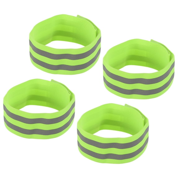 Uxcell Reflective Bands for Arm Wrist Ankle Leg 14x2 Inch Strip for Cycling Running Walking Green 4 Pack