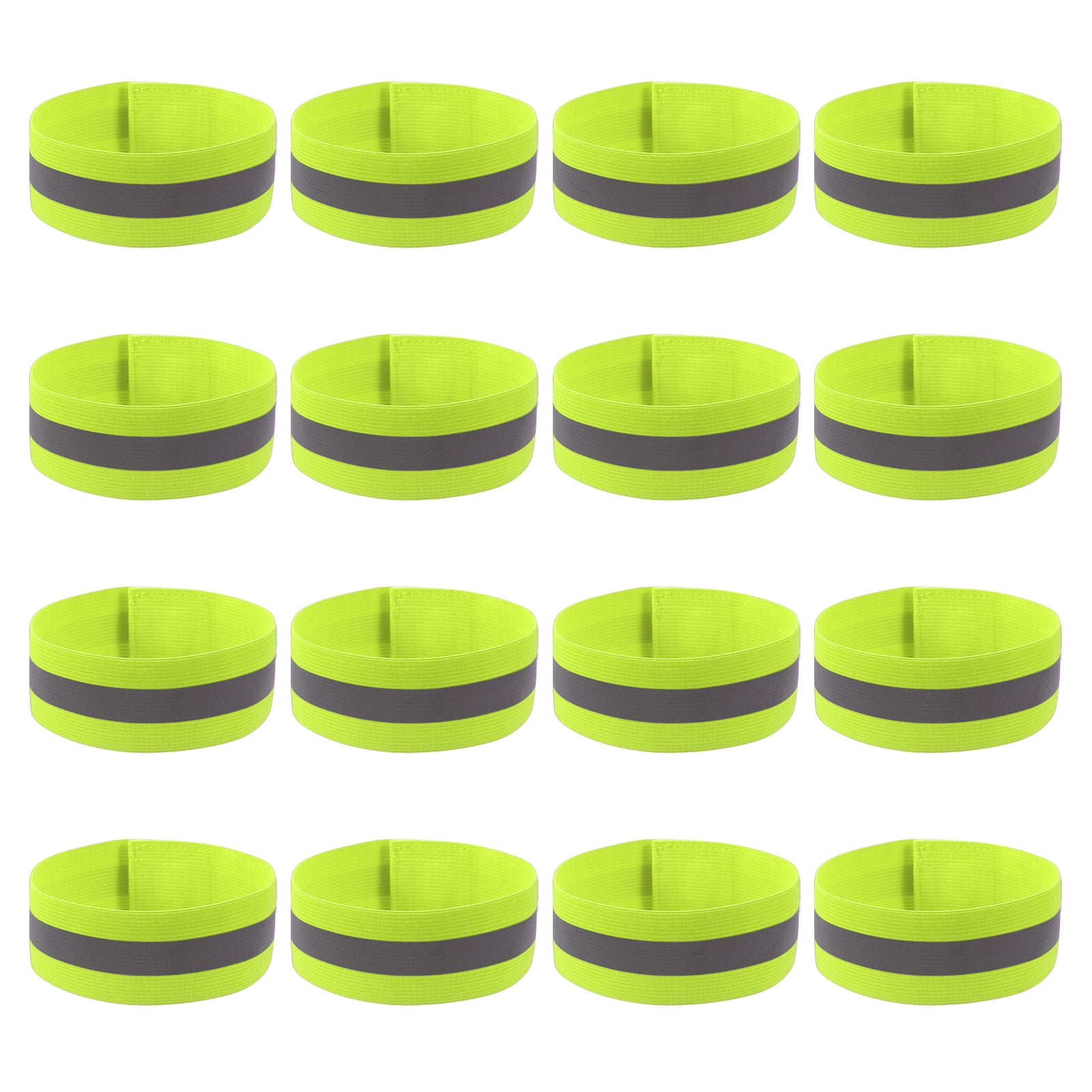 Uxcell Reflective Bands for Wrist/Arm/Ankle/Leg, 16pcs High Visibility Safety Reflector Tape Straps Fluorescent Orange