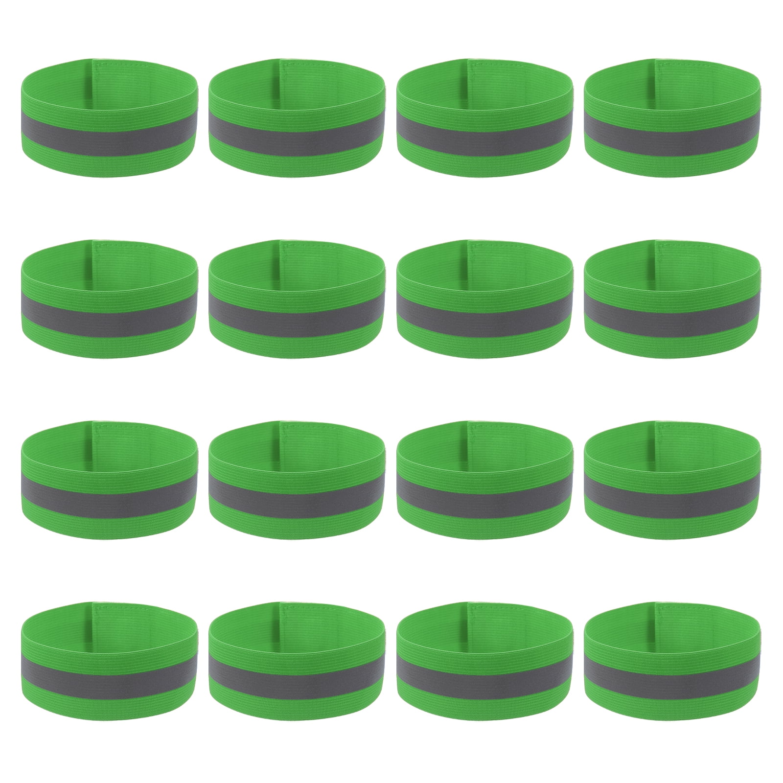 Uxcell Reflective Bands for Wrist/Arm/Ankle/Leg, 16pcs High Visibility Safety Reflector Tape Straps Grass Green