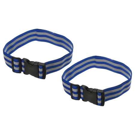 Uxcell Reflective Belt Bands 2 Inch Strip High Visibility Reflective Running Gear for Cycling Running Blue 2 Pack