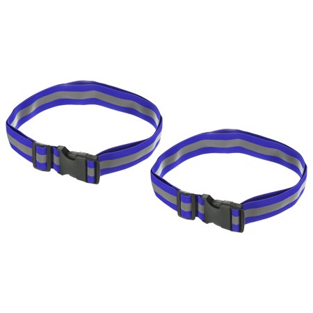 Uxcell Reflective Belt Bands 24x1.6 Inch Strip High Visibility Reflective Running Gear for Cycling Walking Blue 2 Pack