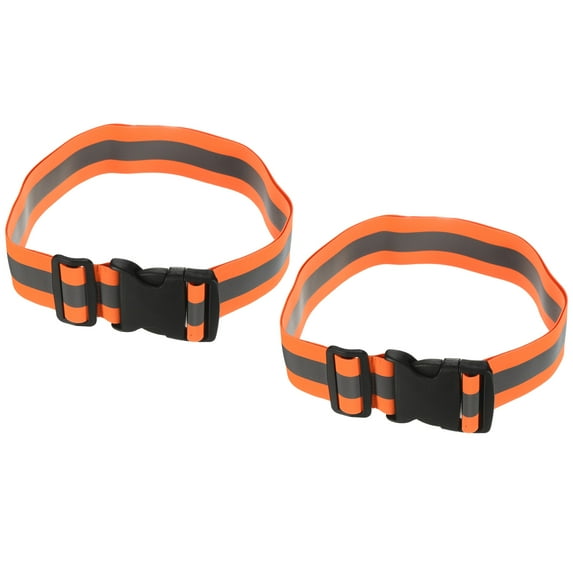 Uxcell Reflective Belt Bands 26x2 Inch Strip High Visibility Reflective Running Gear for Cycling Walking Orange 2 Pack