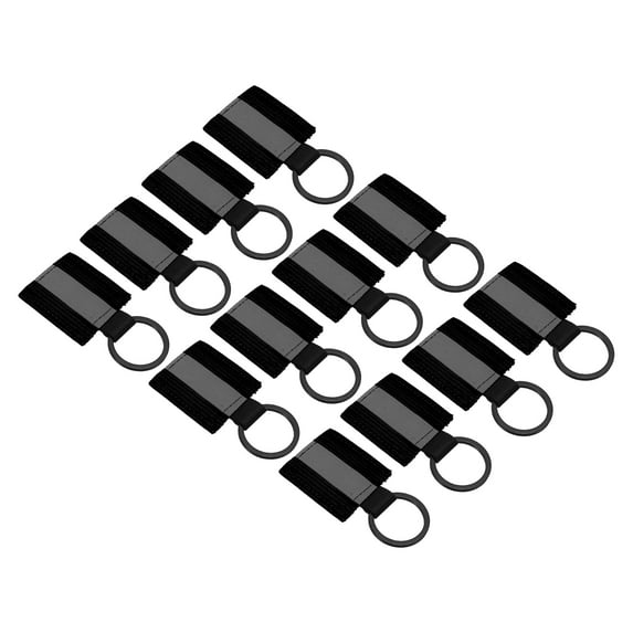 Uxcell Reflective Keychain Tags, 12 Pack Reflective Zipper Pulls for Backpack Dog Collar, Black