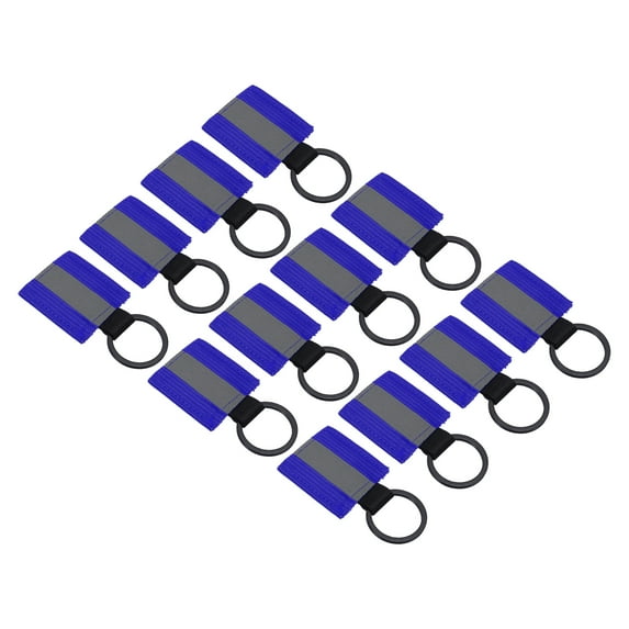 Uxcell Reflective Keychain Tags, 12 Pack Reflective Zipper Pulls for Backpack Dog Collar, Blue