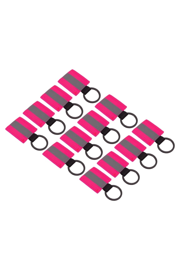 Reflective Keychain Tags, 12 Pack Reflective Zipper Pulls for Backpack Dog Collar, Pink