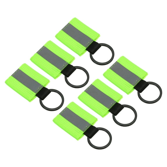 Uxcell Reflective Keychain Tags, 6 Pack Reflective Zipper Pulls for Backpack Dog Collar, Fluorescent Green