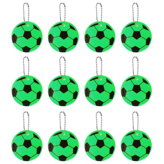 Uxcell Reflective Keychain Tags, Reflective Football Pendant Waterproof Safety Reflector for Backpack Handbag Green