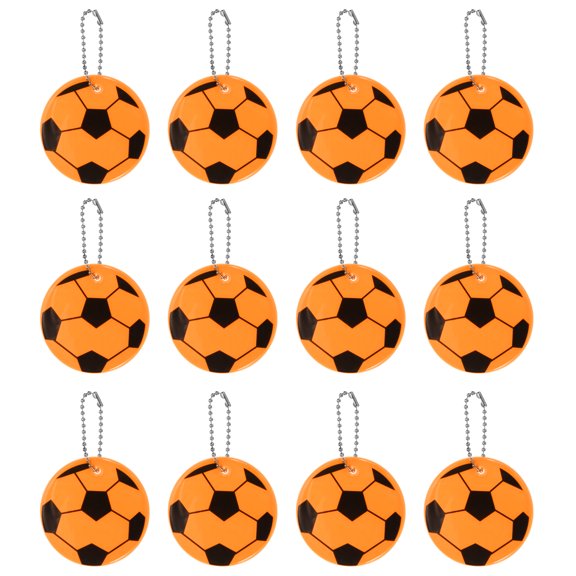 Uxcell Reflective Keychain Tags, Reflective Football Pendant Waterproof Safety Reflector for Backpack Handbag Orange-yellow