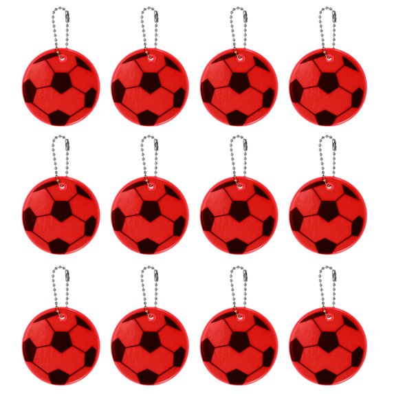 Uxcell Reflective Keychain Tags, Reflective Football Pendant Waterproof Safety Reflector for Backpack Handbag Red