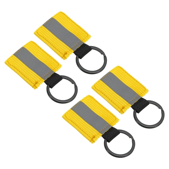 Uxcell Reflective Keychain Tags Reflective Zipper Pull Nylon Keychain High Visibility Golden