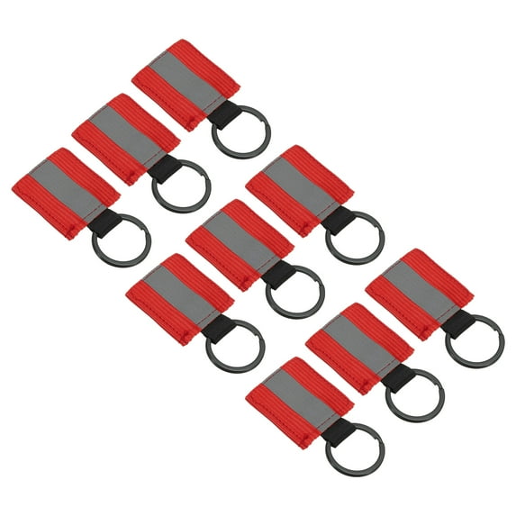 Uxcell Reflective Keychain Tags, Reflective Zipper Pulls Nylon Keychain High Visibility Reflectors Tags Red
