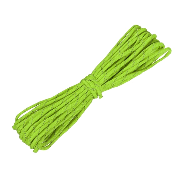 Uxcell Reflective Paracord Rope, 7 Strand Fluorescent Paracord Rope, 4 mm 49 ft for Camping Hiking (Fluorescent Green)