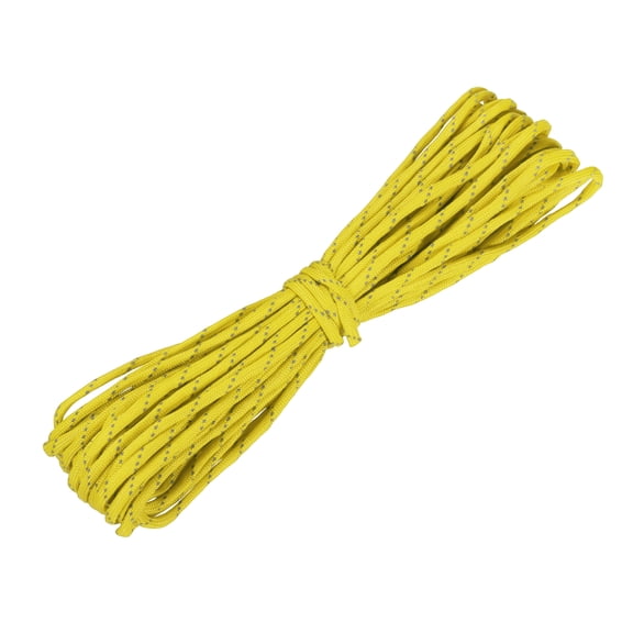 Uxcell Reflective Paracord Rope, 7 Strand Fluorescent Paracord Rope, 4 mm 49 ft for Camping Hiking (Yellow)