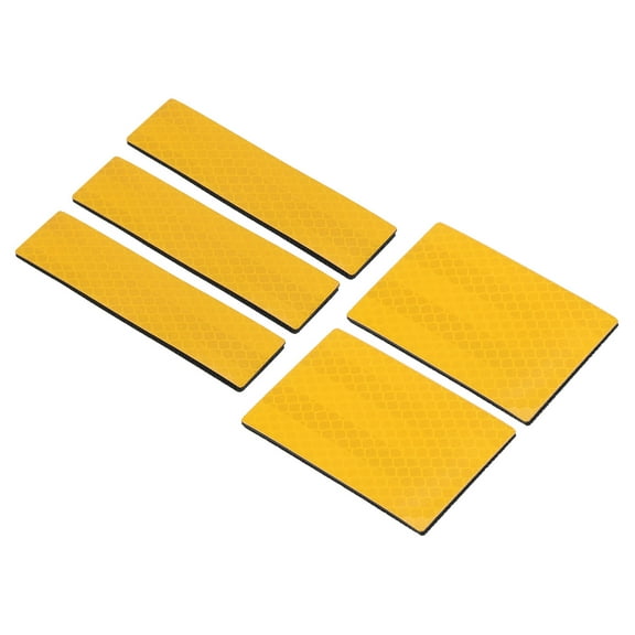 Uxcell Reflective Patch 1"x4" 2"x3", 5 Pcs Safety Appliques, Dark Yellow