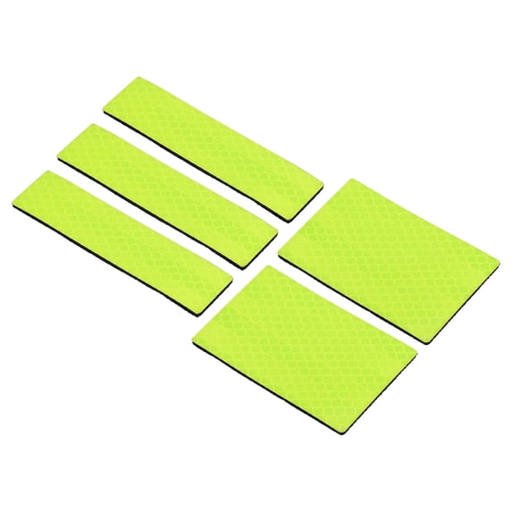 Uxcell Reflective Patch 1"x4" 2"x3", 5 Pcs Safety Appliques, Light Yellow