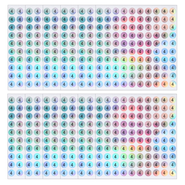 Uxcell Reflective Round Small Number Stickers, Self Adhesive Laser ...
