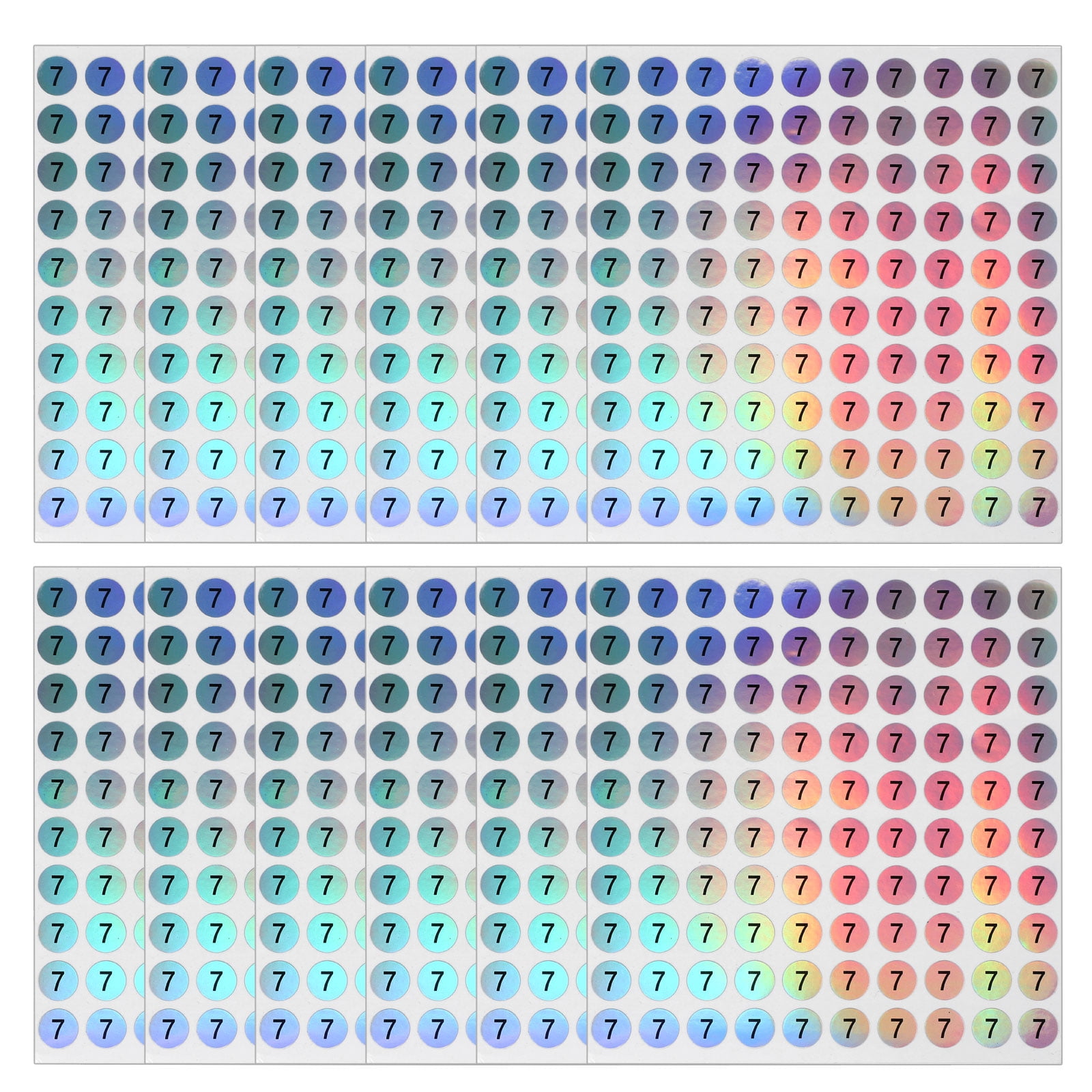 Uxcell Reflective Round Small Number Stickers, Self Adhesive Laser ...