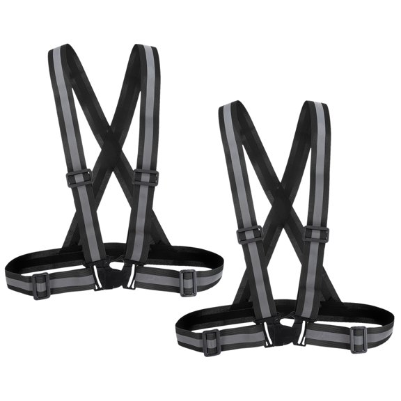 Uxcell Reflective Safety Vest, Hi-Vis Safety Vests, Adjustable High Visibility Strips for Jogging Cycling Black