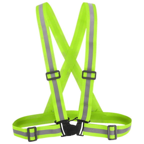 Uxcell Reflective Safety Vest, Hi-Vis Vests, Adjustable High Visibility Strips for Outdoor Jogging Fluorescent Green