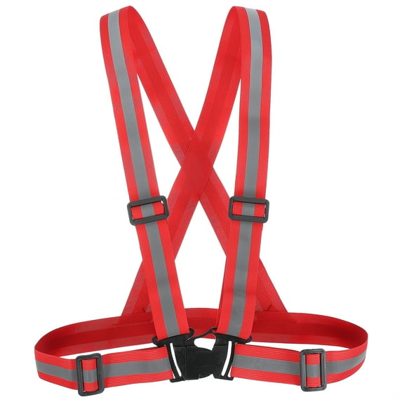 Uxcell Reflective Safety Vest, Hi-Vis Vests, Adjustable High Visibility Strips for Outdoor Jogging Red