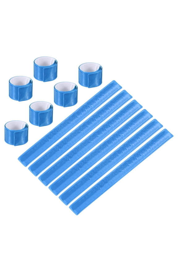 Reflective Slap Bands, Reflector Band Snap Bracelet, Light Blue 20 Pcs