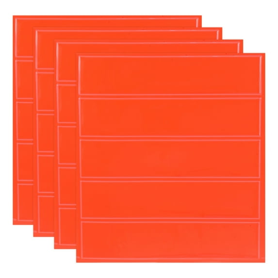 Uxcell Reflective Sticker, Waterproof Adhesive Night Warning Sticker High Visibility Safety Reflector Tape Strips Orange Red