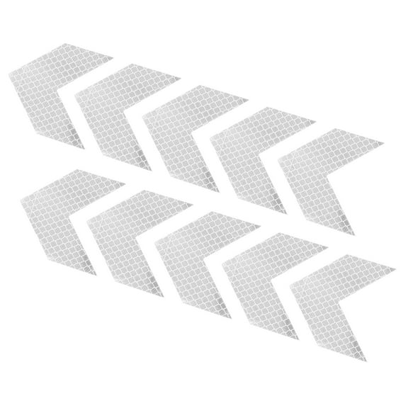 Uxcell Reflective Stickers, 10 Pack 2.36 x 2.36 Inch Adhesive Night Arrow Shape Safety Tape Reflector, White