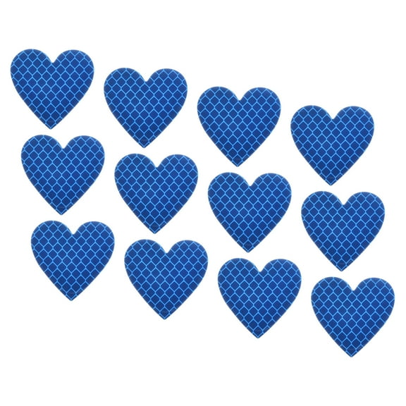 Uxcell Reflective Stickers, 12 Pack 1.61 x 1.57 Inch Adhesive Night Heart Shape Safety Tape Reflector, Blue