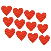 Uxcell Reflective Stickers, 12 Pack 1.61 x 1.57 Inch Adhesive Night Heart Shape Safety Tape Reflector, Red