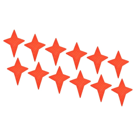 Uxcell Reflective Stickers, 12 Pack 2.87 x 2.17 Inch Adhesive High Visibility Night Safety Tape Reflector, Orange