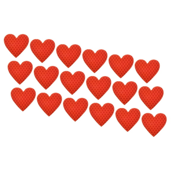 Uxcell Reflective Stickers, 18 Pack 1.61 x 1.57 Inch Adhesive Night Heart Shape Safety Tape Reflector, Red