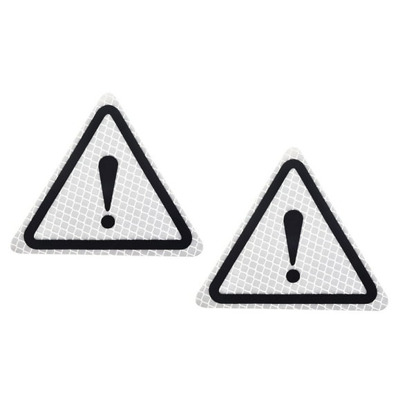 Uxcell Reflective Stickers, 2 Pack 3.94 x 3.94 Inch Adhesive Night Triangle Safety Tape Reflector, Silver Tone