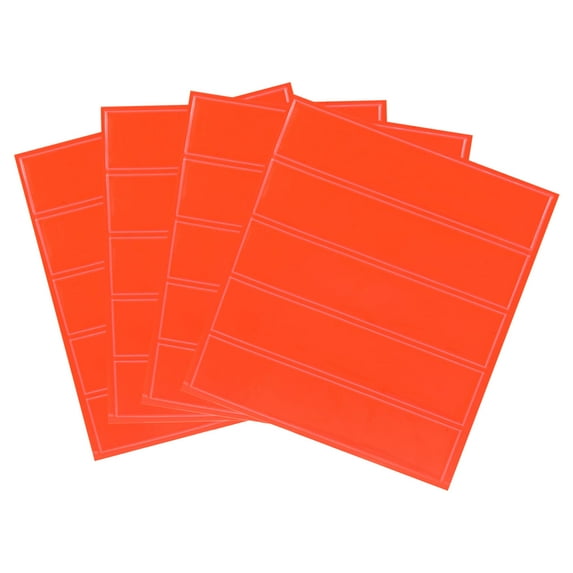 Uxcell Reflective Stickers, 20in4 Sets 4.5x1 Inch Adhesive Caution Warning Safety Tape Strips, Orange Red