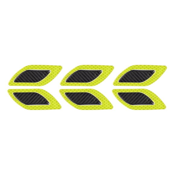 Uxcell Reflective Stripe Stickers, 3D Night Reflective Stickers Safety Warning Decals Carbon Fiber Protection Fluorescent Yellow