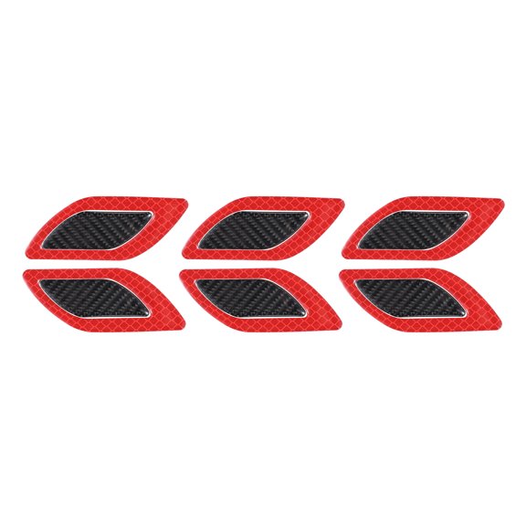 Uxcell Reflective Stripe Stickers, 3D Night Reflective Stickers Safety Warning Decals Carbon Fiber Protection Red