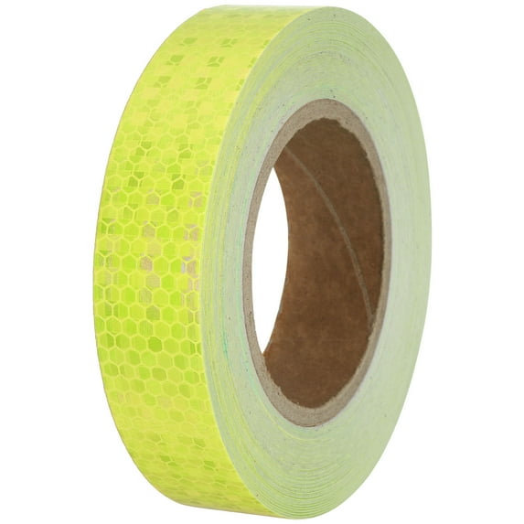 Uxcell 1 Roll Reflective Tape Waterproof Reflective Tape Warning Safety Tape Reflector for Trucks Cars Fluorescent Yellow 1.2 inch x 82ft