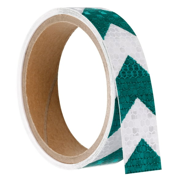 Uxcell Reflective Tape, 1 Roll 10 ft x 1-inch Adhesive High Visibility Safety Tape Reflector, Arrow White Green