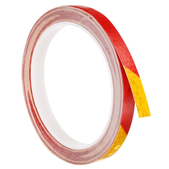 Uxcell Reflective Tape, 1 Roll 26 ft x 0.4-inch Adhesive High Visibility Safety Tape Reflector, Yellow Red