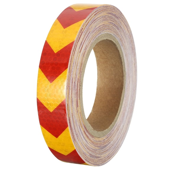 Uxcell Reflective Tape, 1"x66 Ft Waterproof Warning Safety Tape Reflector for Trucks, Yellow Red