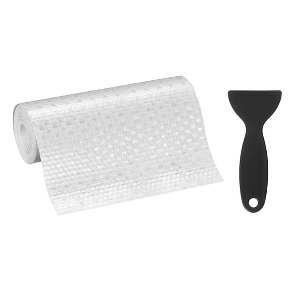 Uxcell Reflective Tape, (16.4 Ft x 5.91 Inch,Pure White) (1Set) Night Safety Sticker Adhesive Waterproof Warning Outdoor with Black Scraper, Suit for - Trailer/Trucks/Bike