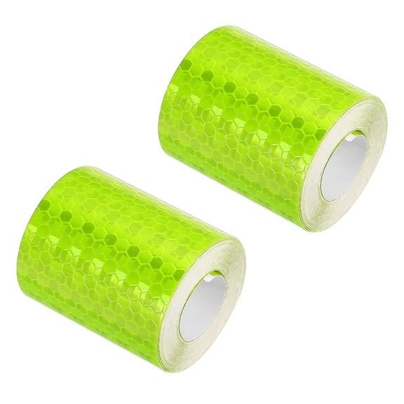 Uxcell Reflective Tape, 2 Pack 2 INx10 FT Waterproof Adhesive Safety Tape for Cars Trucks, Fluorescent Green