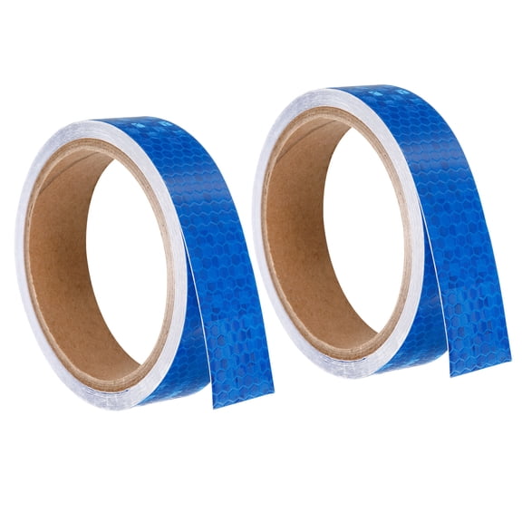 Uxcell Reflective Tape 2 Roll 15 ft x 1 inch Adhesive High Visibility Safety Tape Reflector Blue