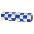 thumbnail image 1 of Uxcell Reflective Tape, 2 Roll 4 Inch x 10 ft Waterproof Self Adhesive High Visibility Caution Warning Safety Tape, Blue/White, 1 of 7