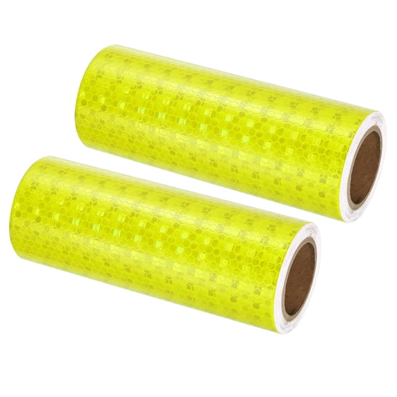 Uxcell Reflective Tape, 2 Roll 6" x 10 FT Waterproof Adhesive Warning Safety Tape, Fluorescent Yellow