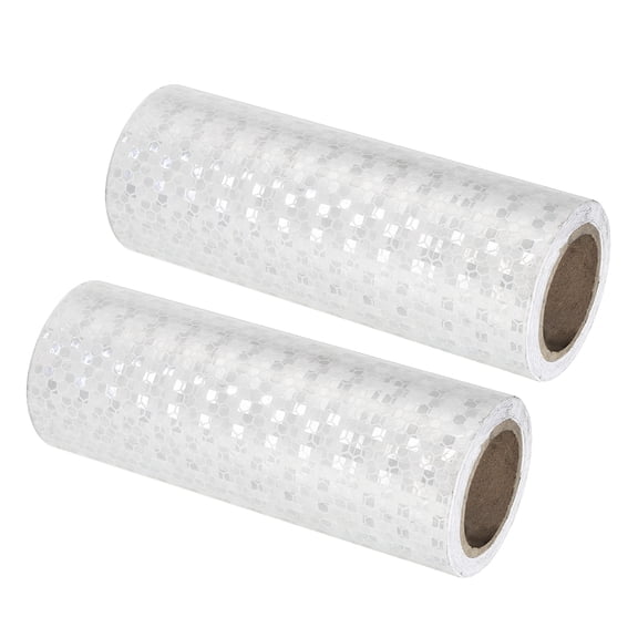 Uxcell Reflective Tape, 2 Roll 6" x 10 FT Waterproof Adhesive Warning Safety Tape, White