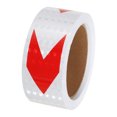 thumbnail image 1 of Uxcell Reflective Tape, 2" x 33 FT Arrow Waterproof Adhesive Safety Tape, White Red, 1 of 6