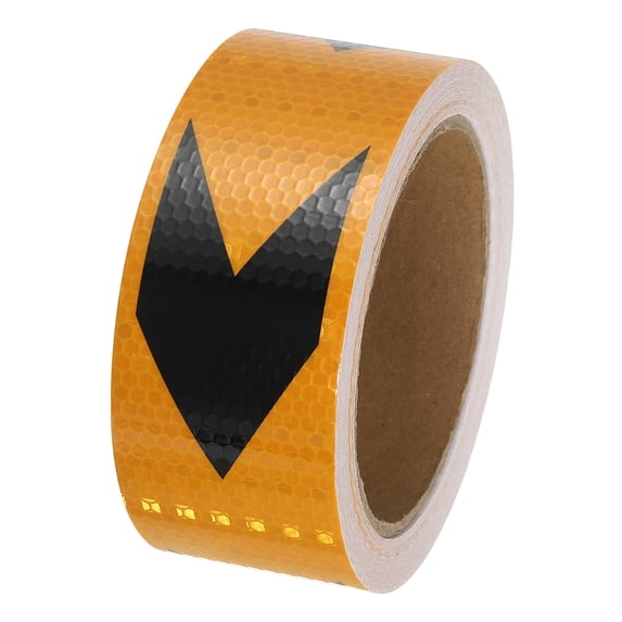Uxcell Reflective Tape, 2" x 33 FT Arrow Waterproof Adhesive Safety Tape, Yellow Black