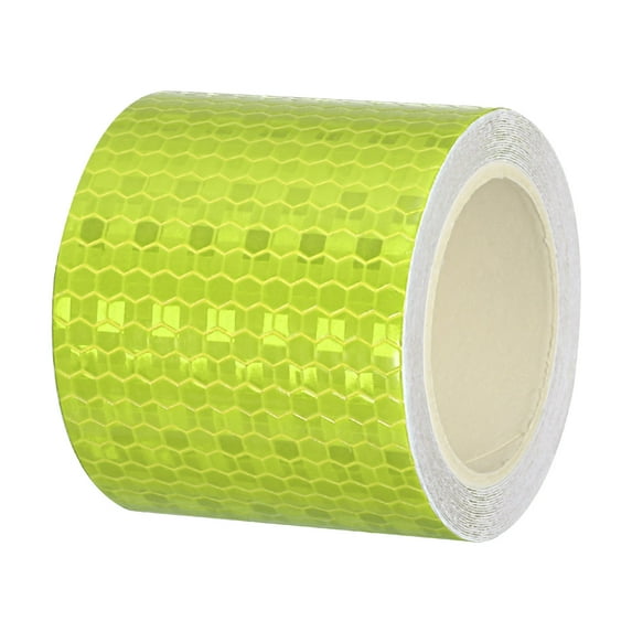 Uxcell Reflective Tape Waterproof Self Adhesive High Visibility Safety Warning Tape Fluorescent Yellow 2 inch x 10ft