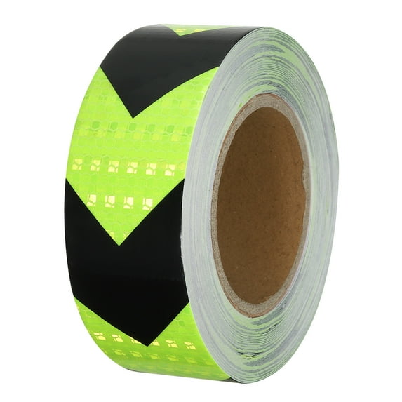Uxcell Reflective Tape, 2"x82 Ft Waterproof Reflective Tape Warning Safety Tape Reflector for Trucks, Arrow Green Black